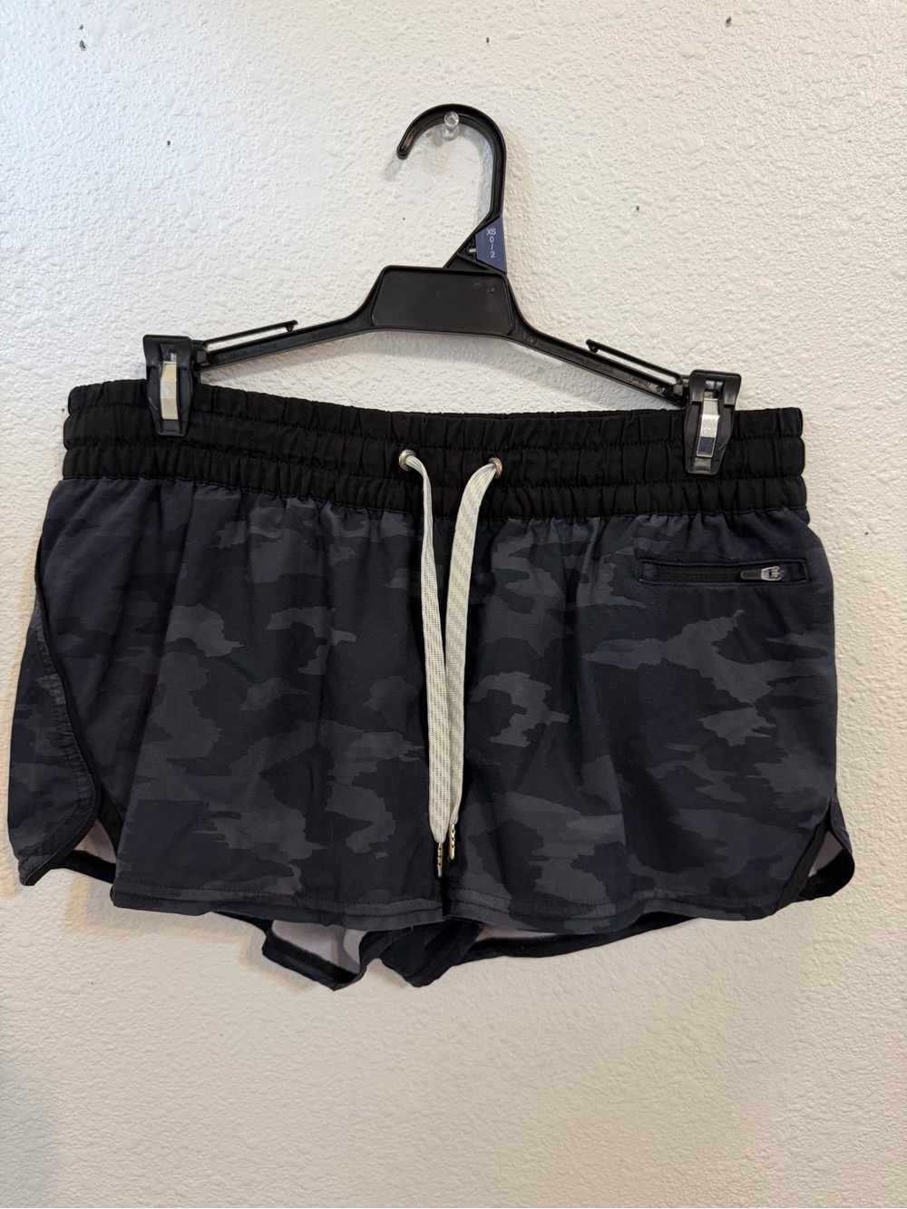 Vuori Black Camo  clementine Athletic Shorts with cream Drawstring Basics
